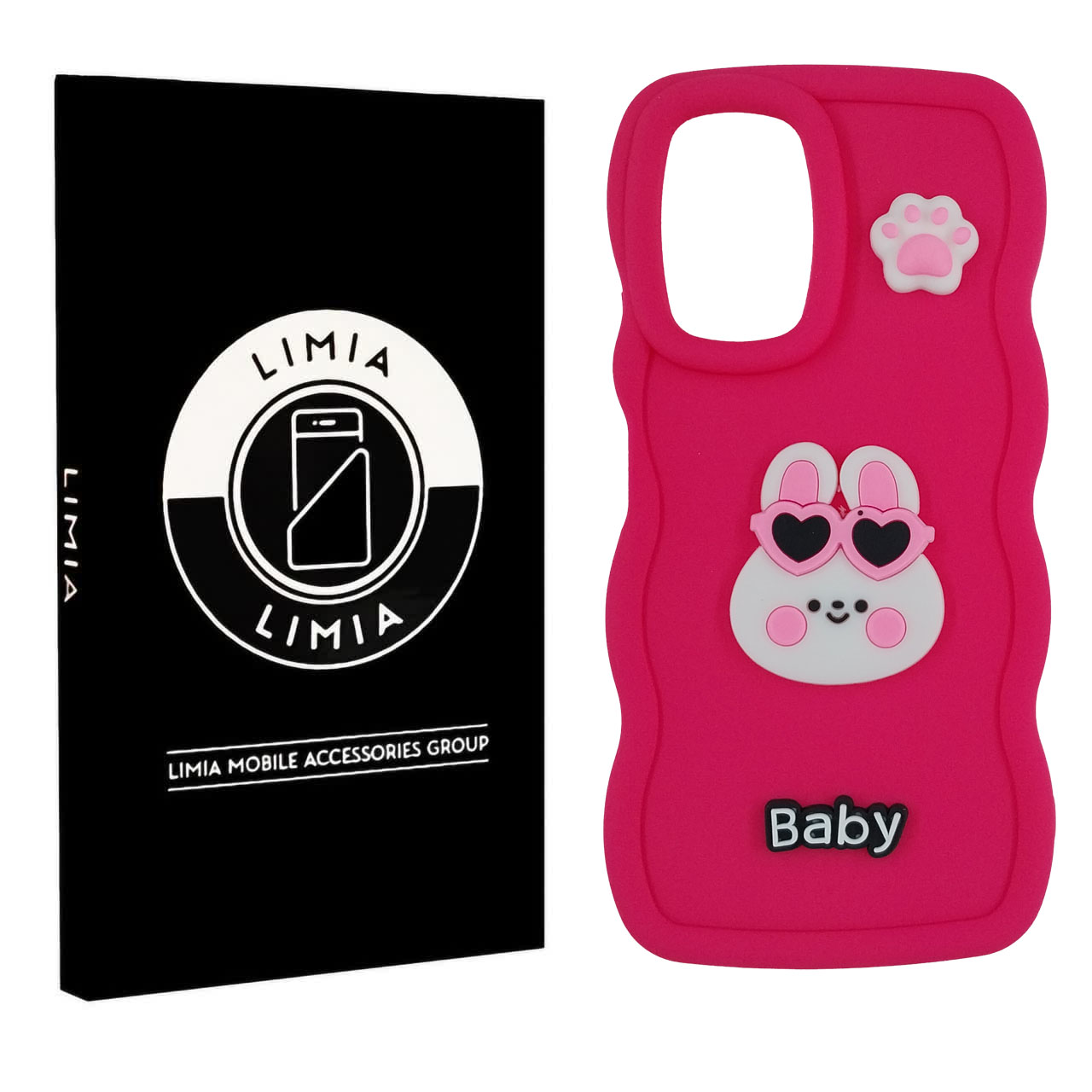 اصلی بیبی خرگوشی سرخابی قاب گوشی عروسکی برجسته شیائومی 9T/Poco M3 - تصویر 1