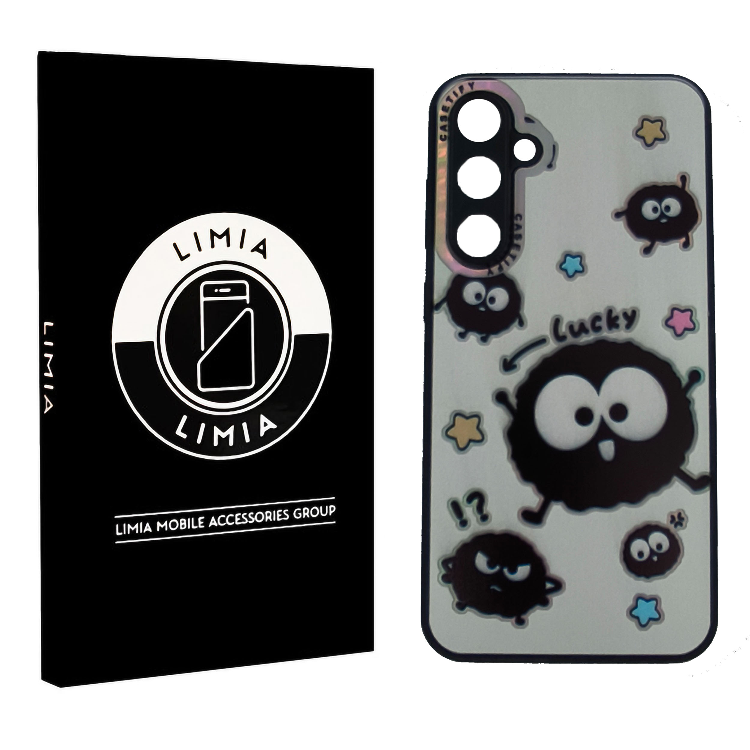 اصلی مشکی لاکی قاب گوشی عروسکی شبرنگی پی وی دی سامسونگ A55 - تصویر 1