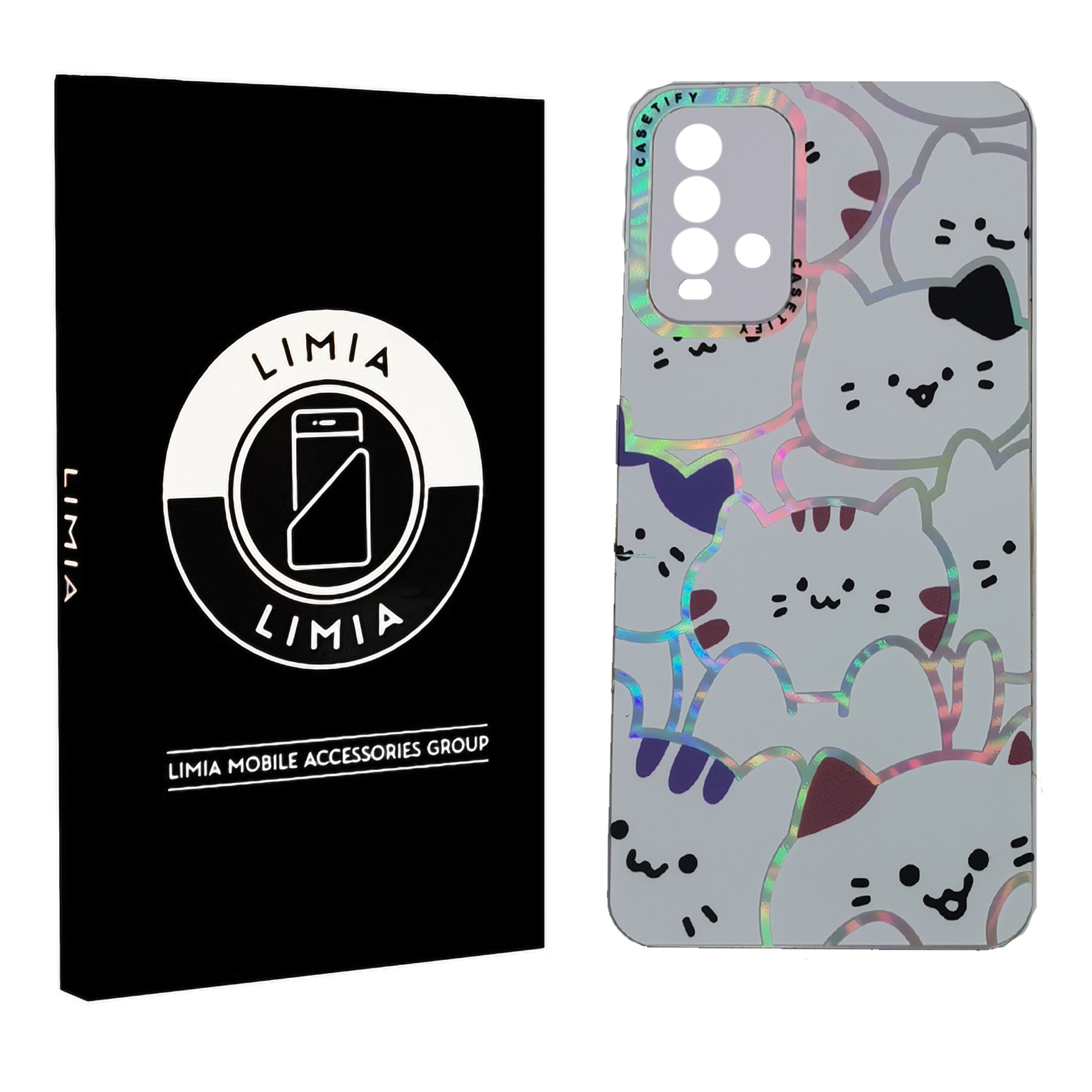 اصلی سفید گربه ایی 1 قاب گوشی عروسکی شبرنگی پی وی دی شیائومی Redmi 9T - تصویر 1