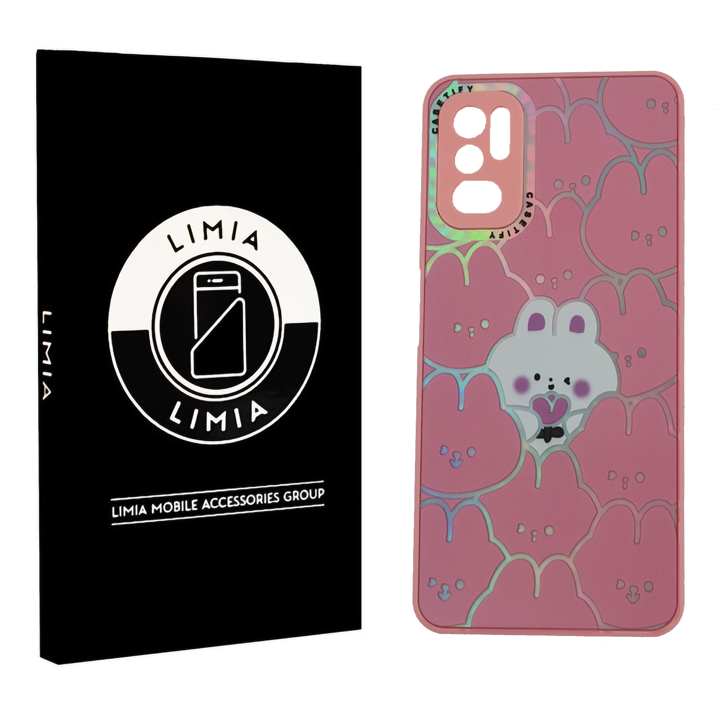 اصلی صورتی 5 قاب گوشی عروسکی شبرنگی پی وی دی خرگوشی شیائومی Poco M3Pro/Note 10 5G - تصویر 1