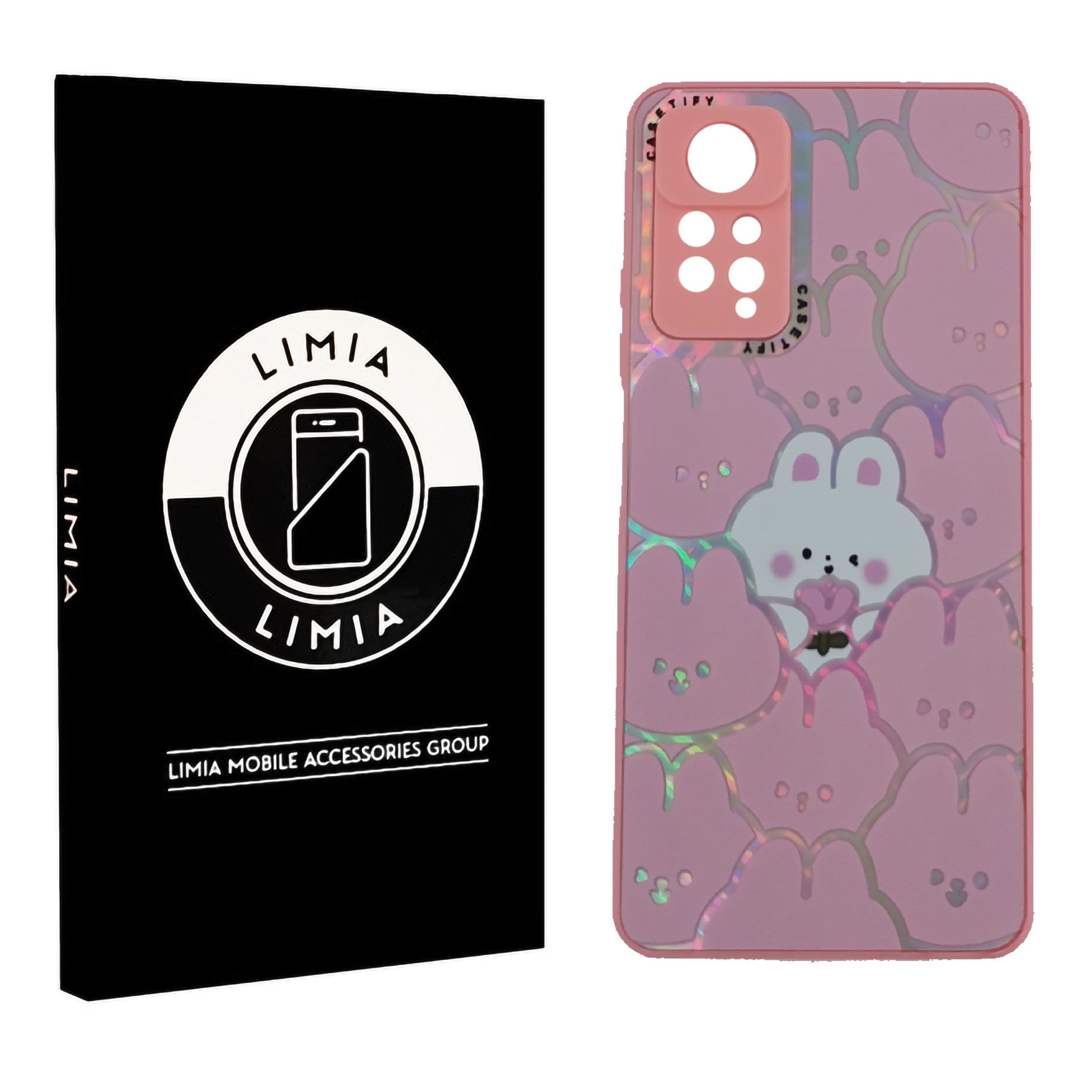 اصلی صورتی خرگوشی 1 قاب گوشی عروسکی شبرنگی پی وی دی خرگوشی شیائومی Note 11PRO/12PRO - تصویر 1