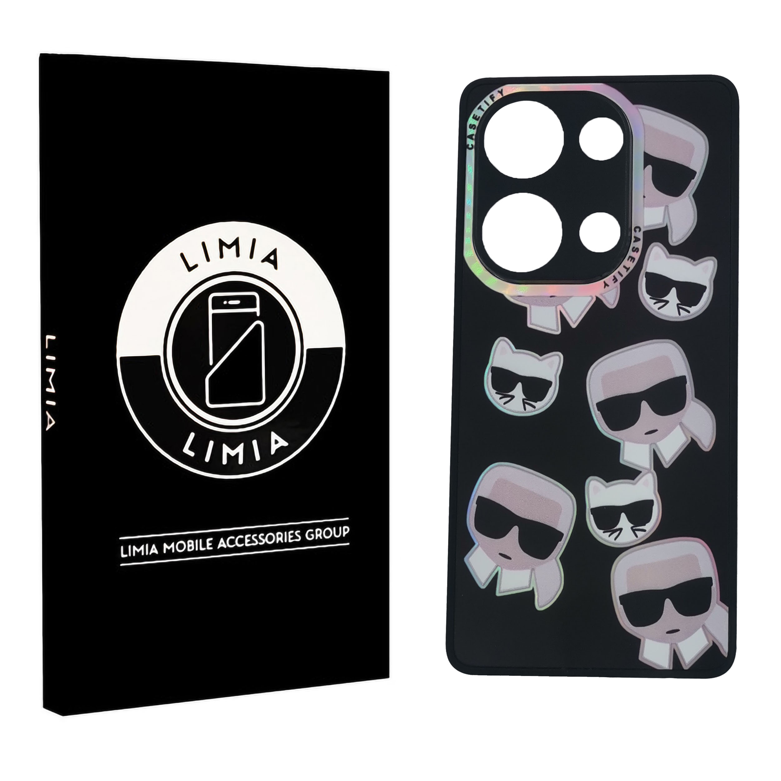 اصلی مشکی عینک 1 قاب گوشی عروسکی شبرنگی پی وی دی شیائومی Note 13PRO 4G/Poco M6PRO 4G - تصویر 1