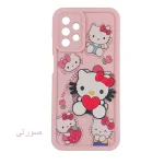 قاب گوشی سولید عروسکی برجسته کیتی سامسونگ A13 4G/A23/A32 5G،قاب فانتزی کیتی دخترانه،قاب عروسکی کیتی،قاب لنزدار سامسونگ عروسکی دخترانه