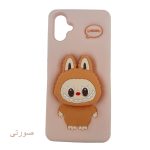 قاب گوشی سیلیکونی عروسکی برجسته لبوبو صورتی - تصویر 2